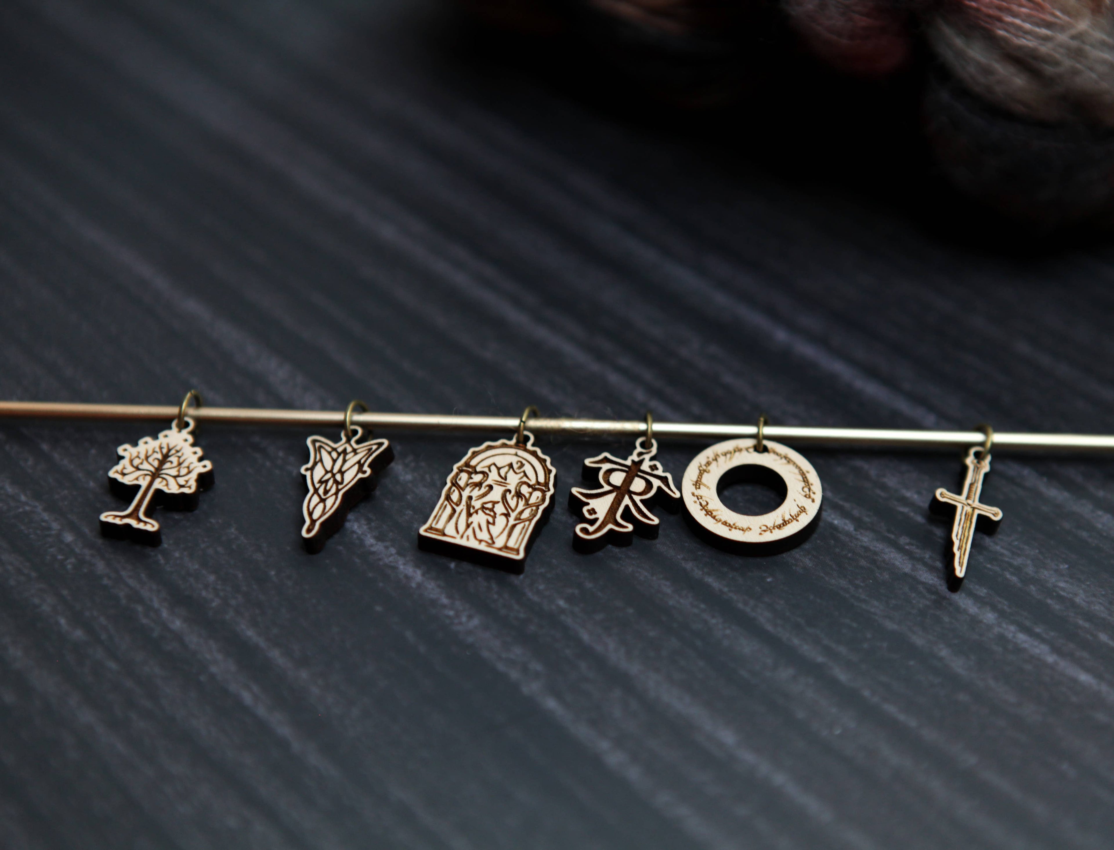 LOTR Tolkien Knitting Stitch Markers Set of 6