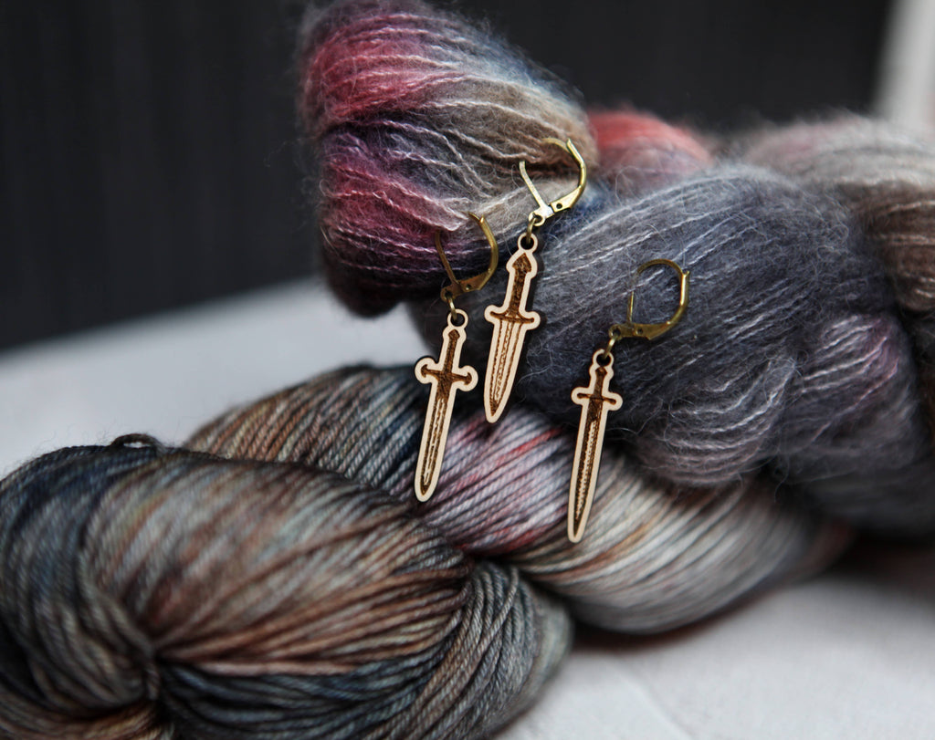 Medieval Swords Knitting Progress Keepers Set of 3