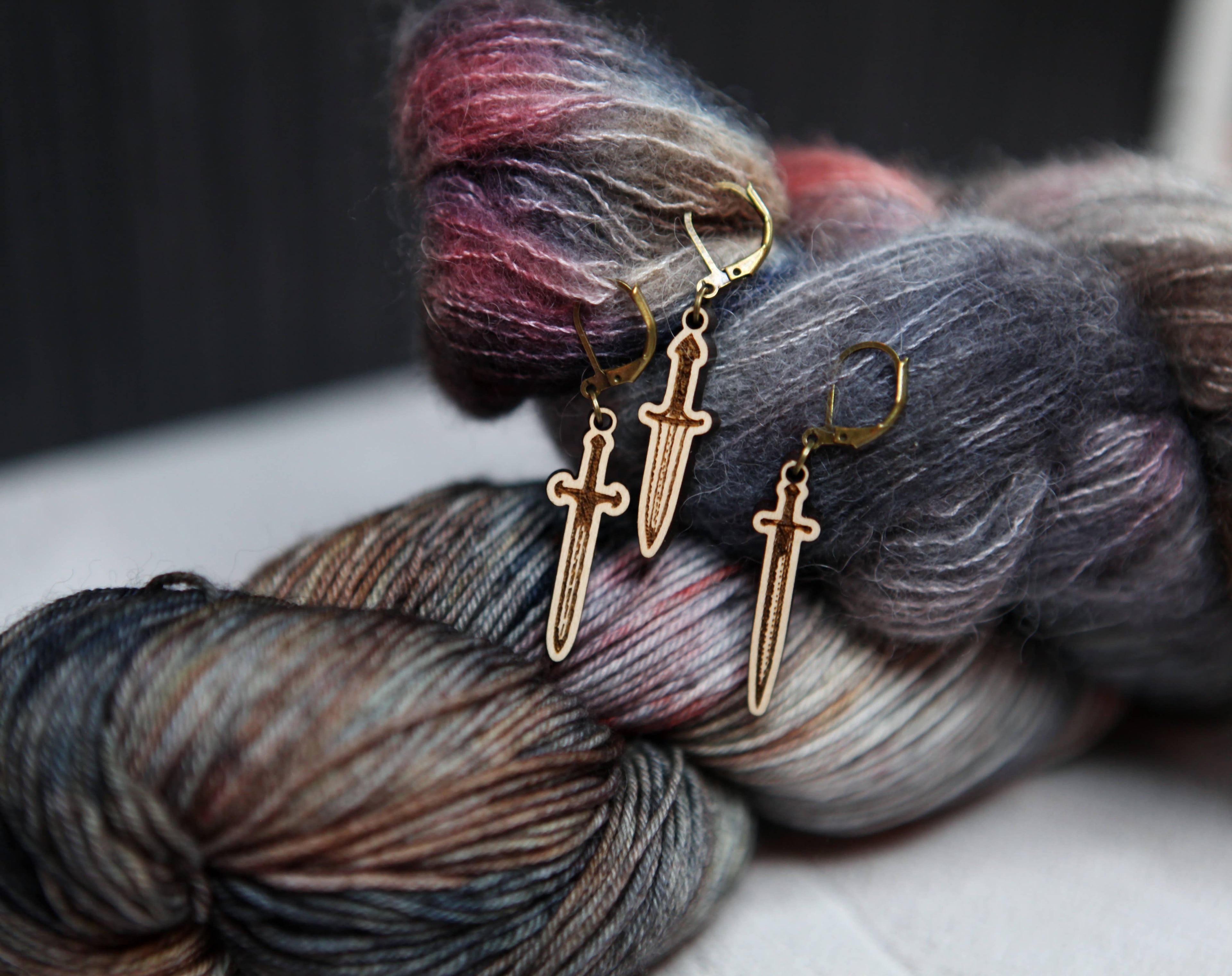 Medieval Swords Knitting Progress Keepers Set of 3