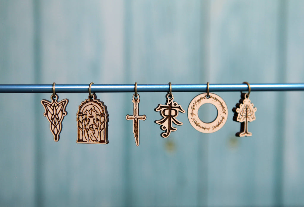 LOTR Tolkien Knitting Stitch Markers Set of 6
