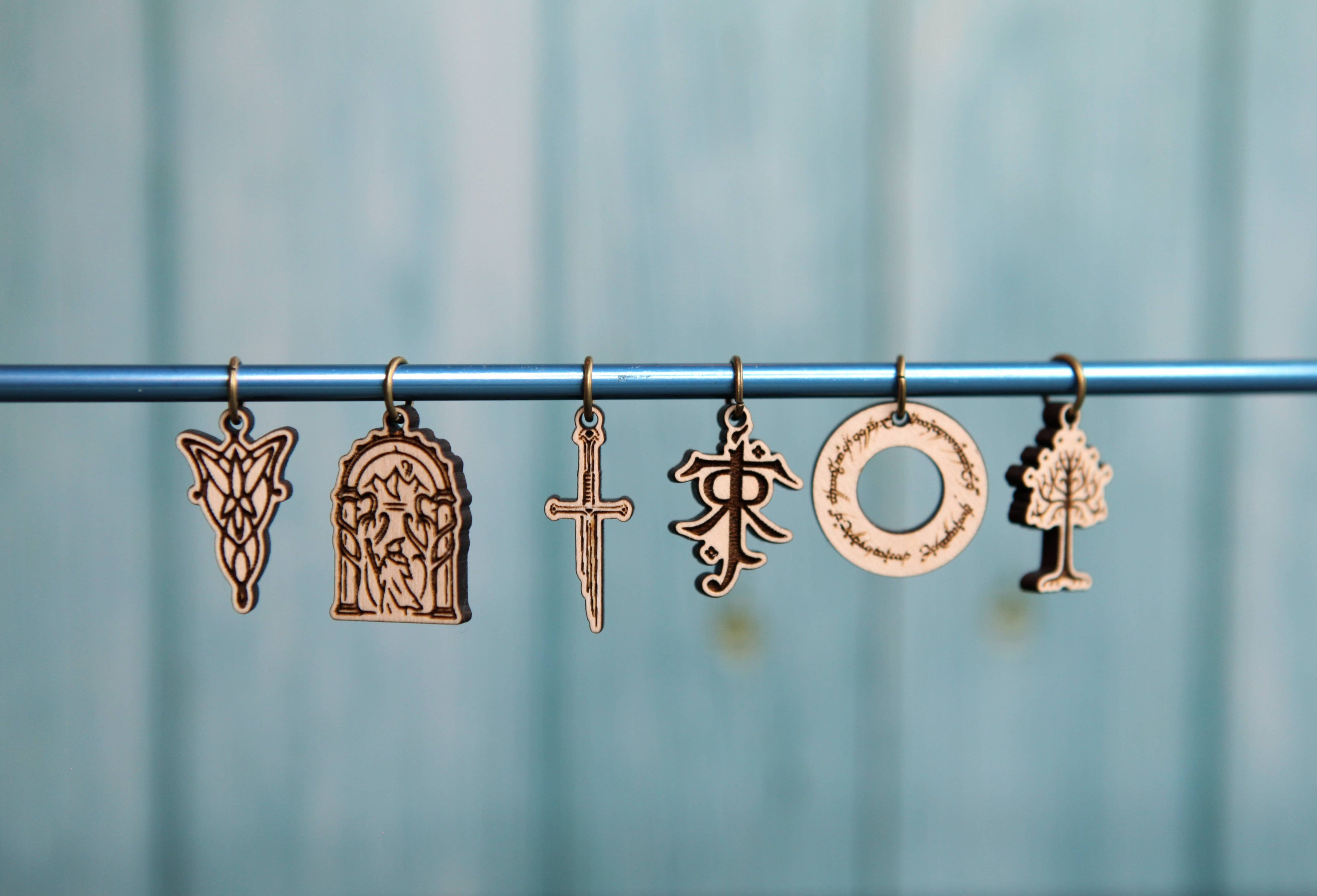 LOTR Tolkien Knitting Stitch Markers Set of 6