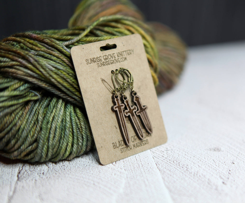 Medieval Swords Knitting Progress Keepers Set of 3