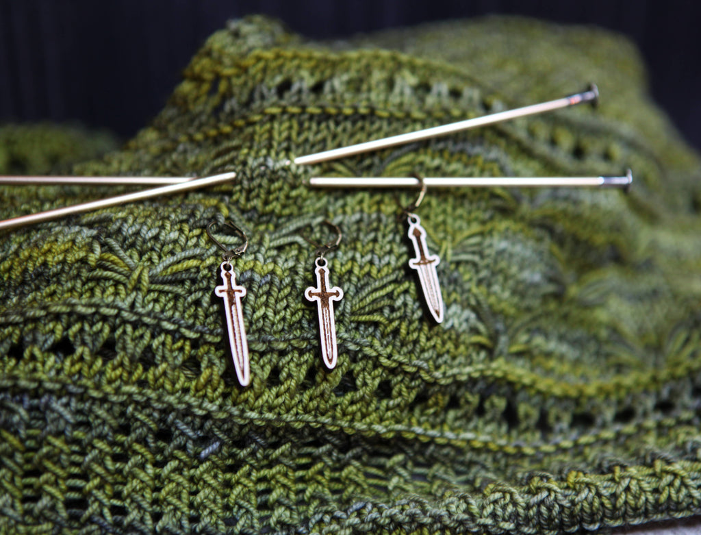 Medieval Swords Knitting Progress Keepers Set of 3