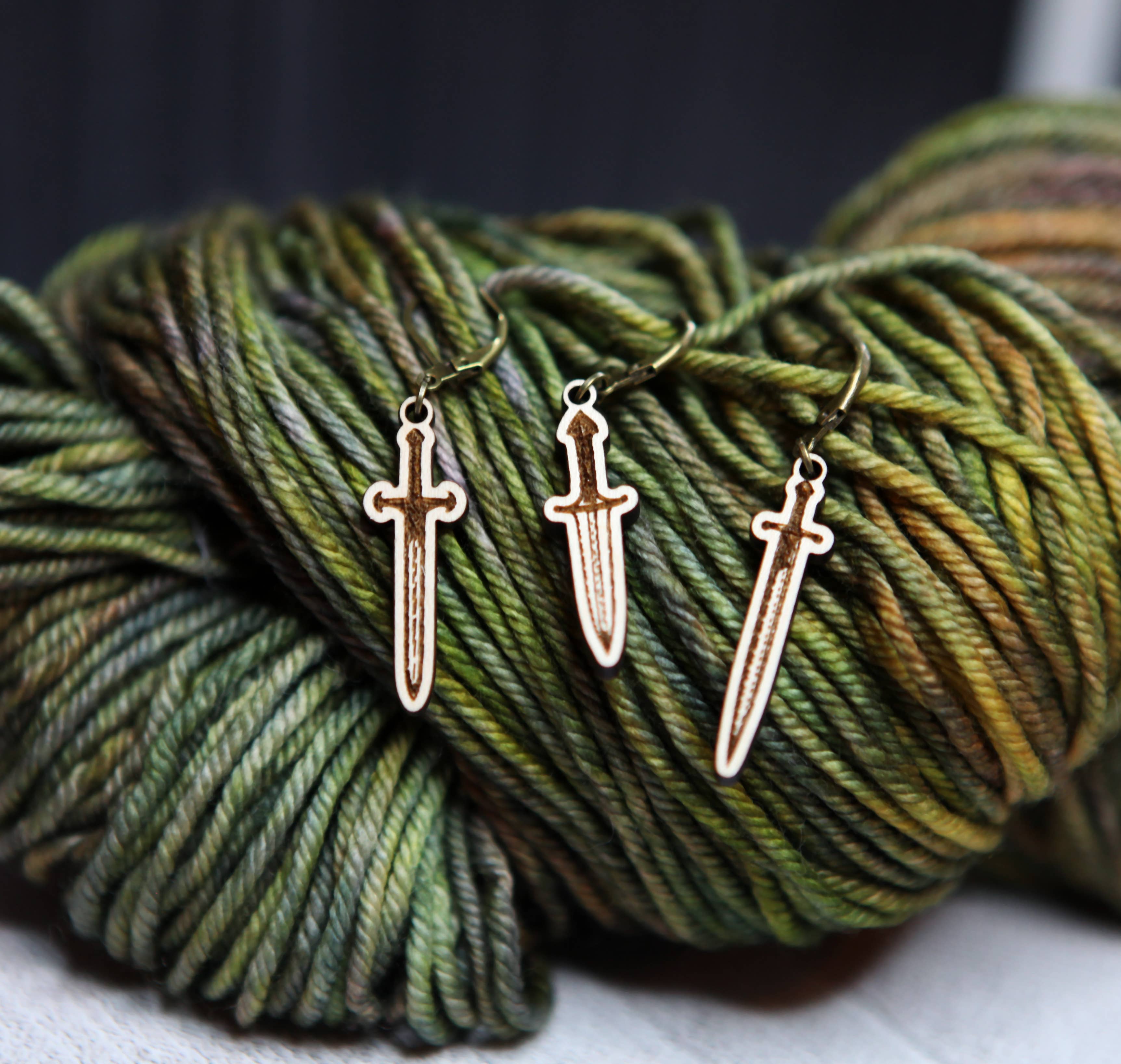 Medieval Swords Knitting Progress Keepers Set of 3
