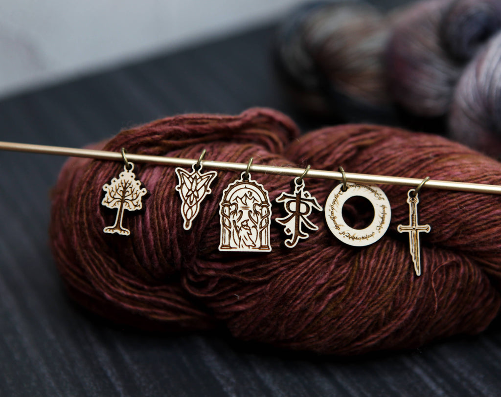 LOTR Tolkien Knitting Stitch Markers Set of 6