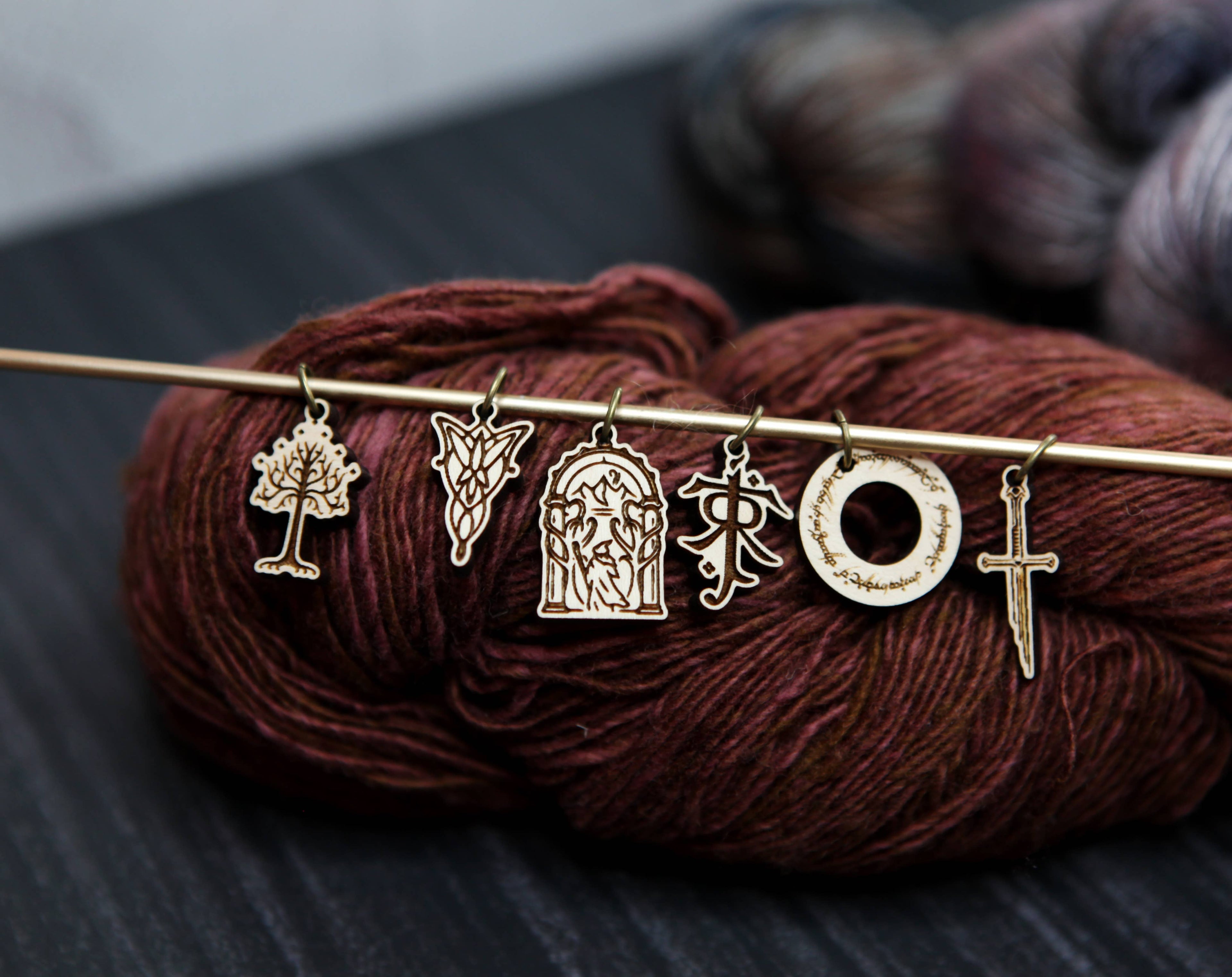 LOTR Tolkien Knitting Stitch Markers Set of 6