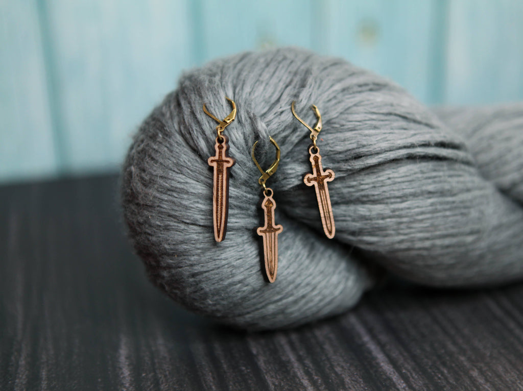 Medieval Swords Knitting Progress Keepers Set of 3