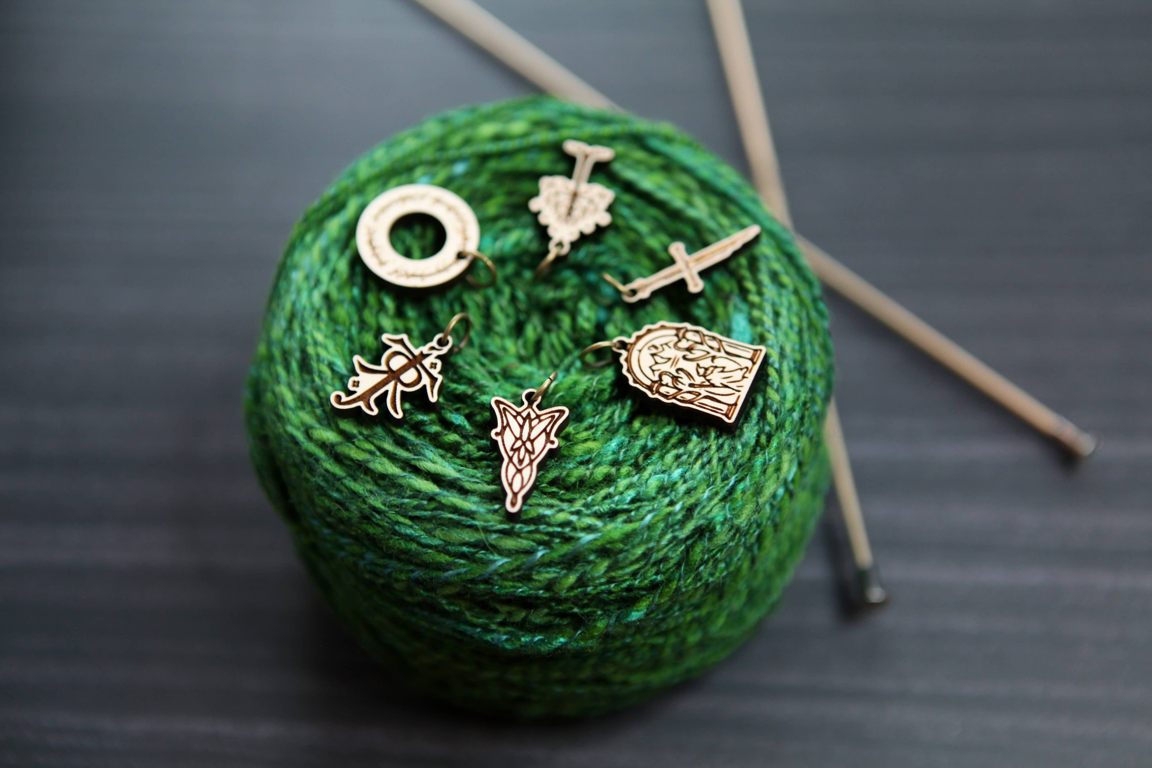 LOTR Tolkien Knitting Stitch Markers Set of 6