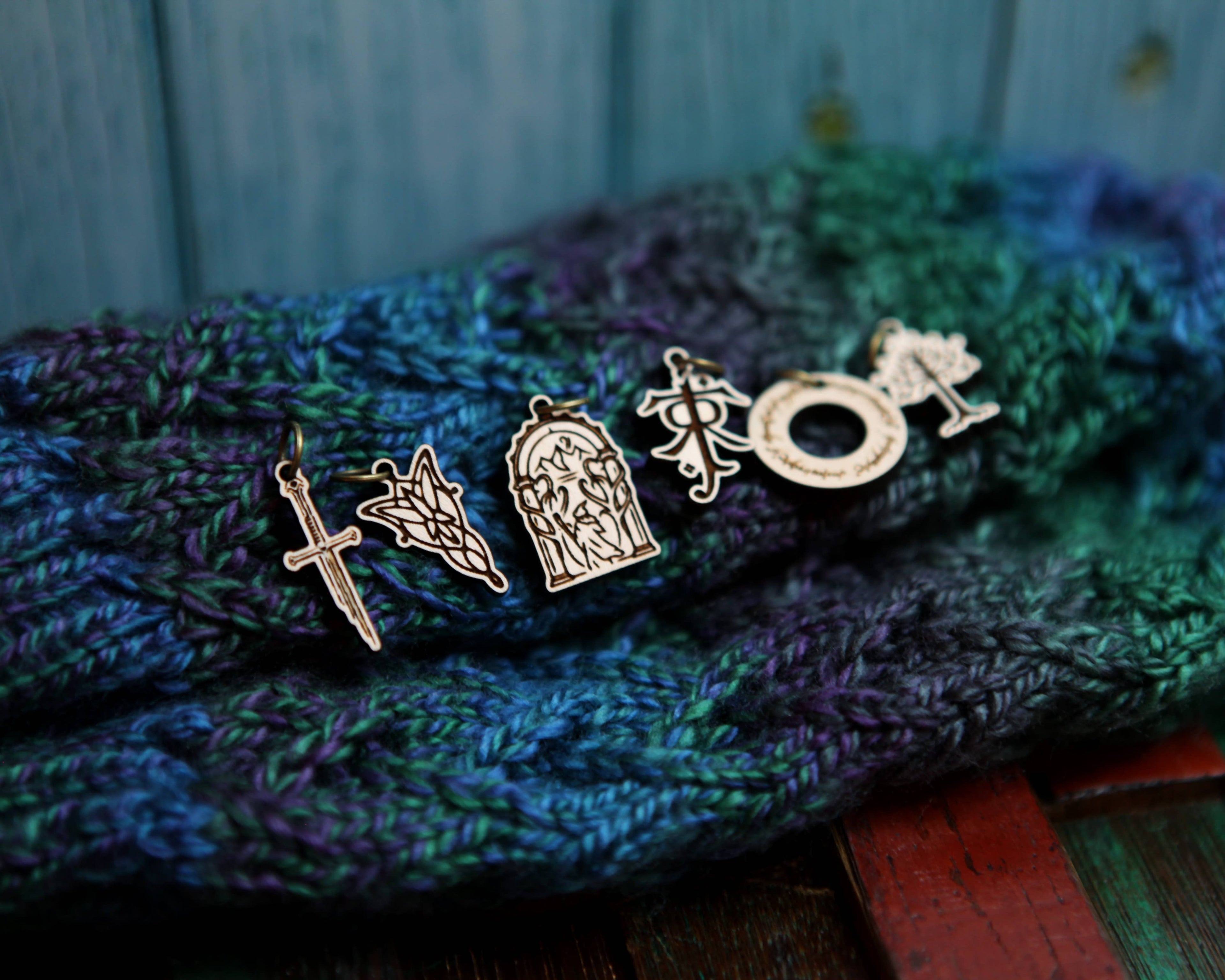 LOTR Tolkien Knitting Stitch Markers Set of 6