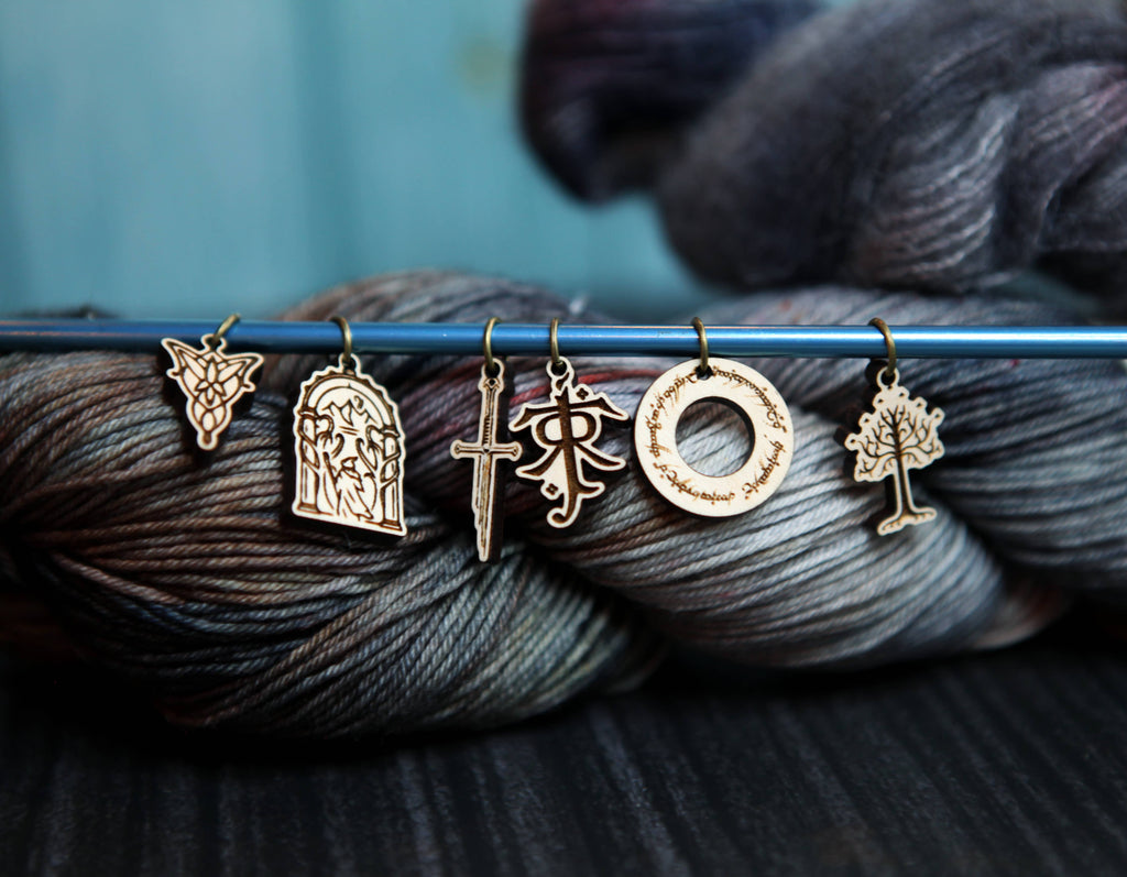 LOTR Tolkien Knitting Stitch Markers Set of 6