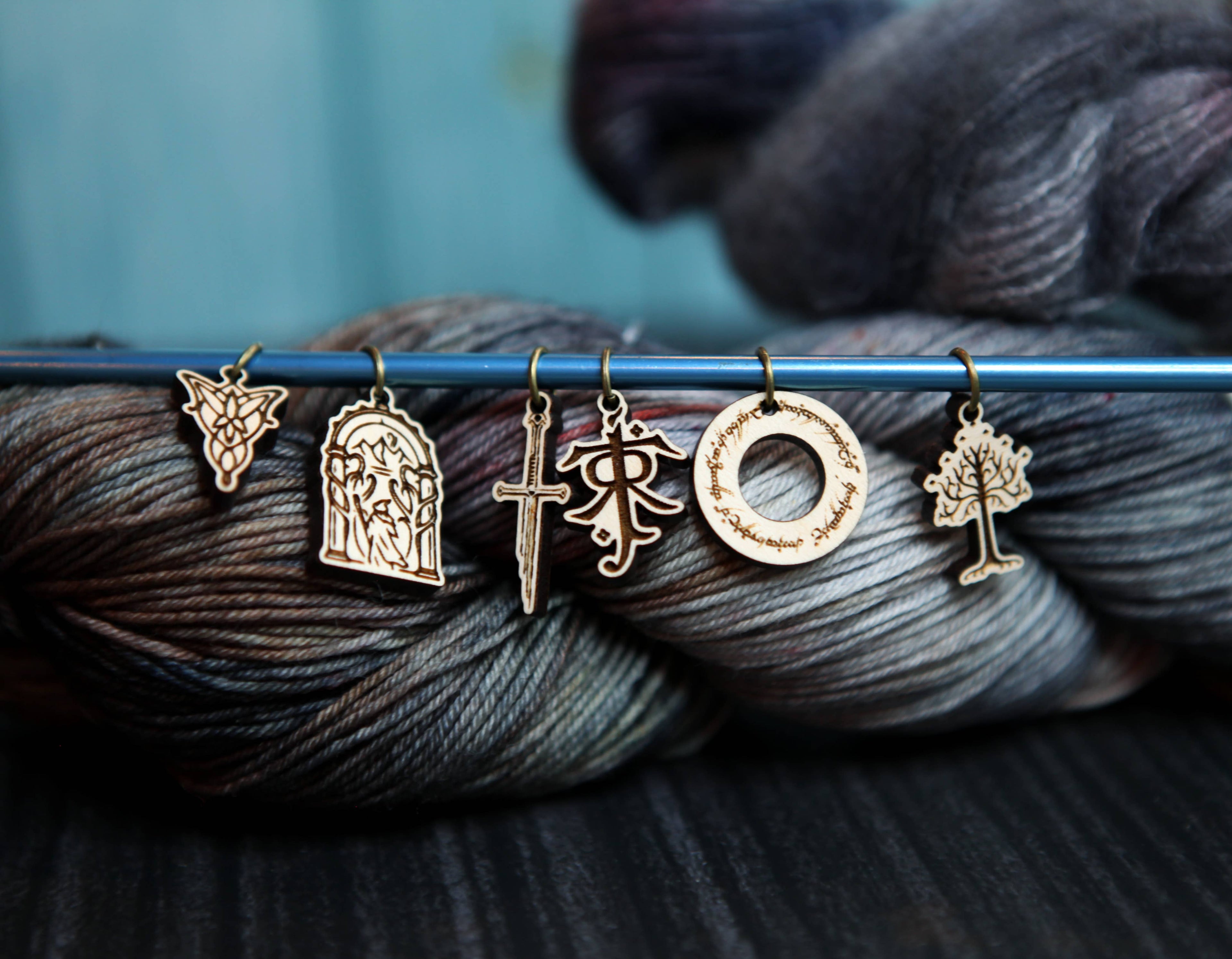 LOTR Tolkien Knitting Stitch Markers Set of 6