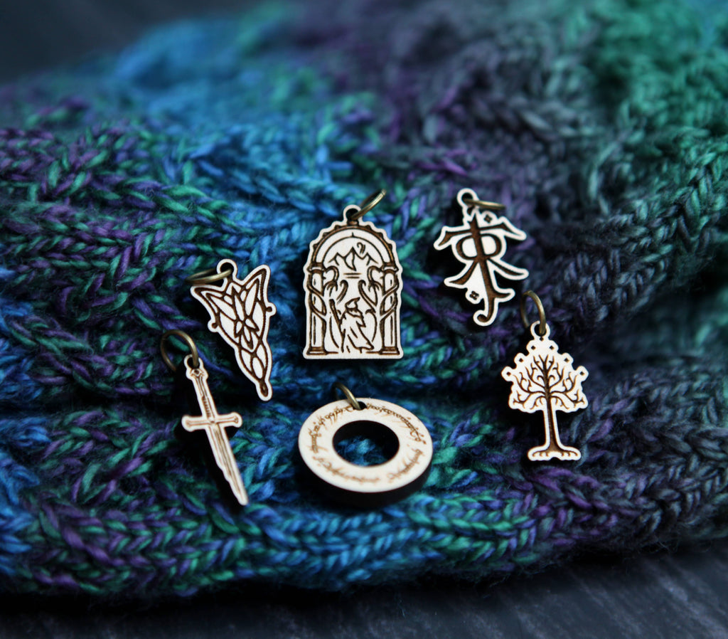 LOTR Tolkien Knitting Stitch Markers Set of 6
