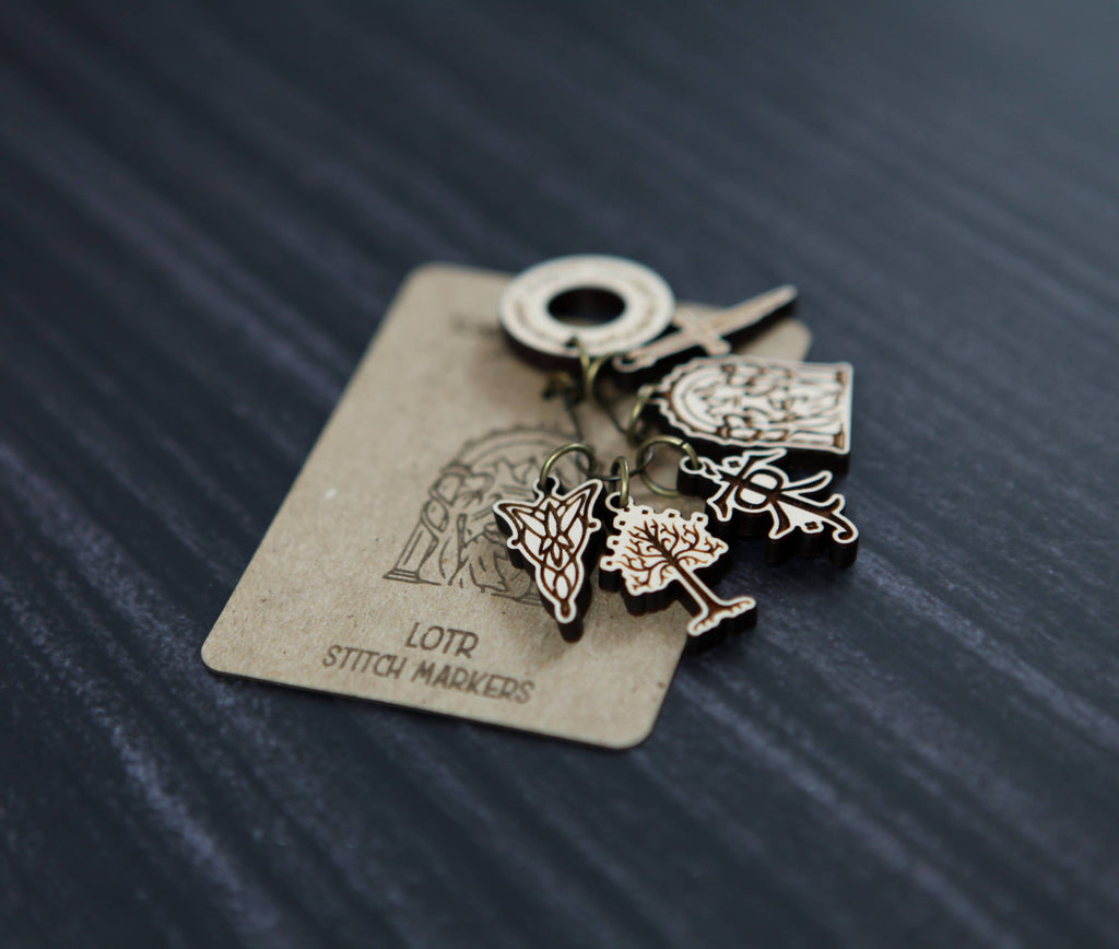 LOTR Tolkien Knitting Stitch Markers Set of 6